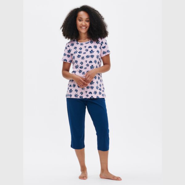 Nanso Dames Pyama Roze met bloemen 28726
