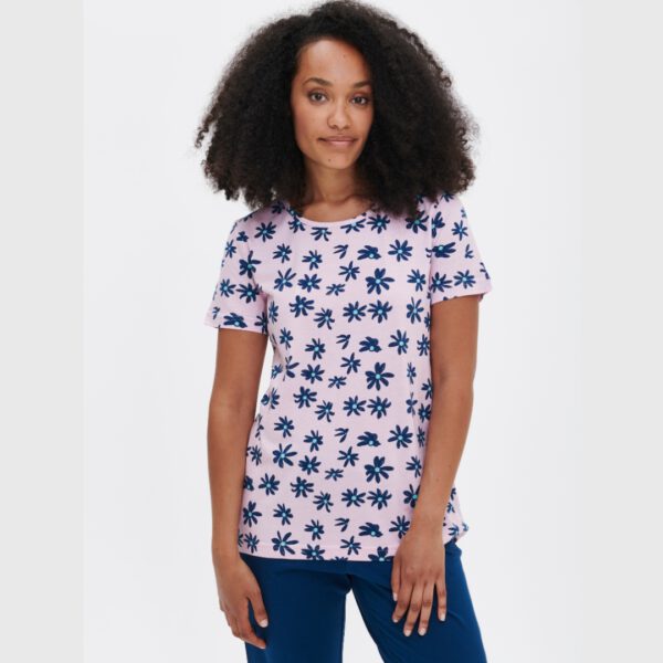 Nanso Dames Pyama Roze met bloemen 28726