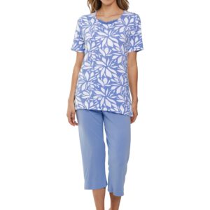 Pastunette Pyama 95% Bamboo Blauw met bloemen 121251-119-1