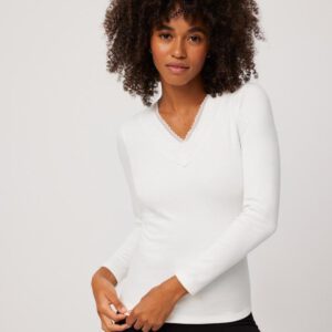 Ysabel Mora | Thermal Long Sleeve Shirt | Ivoor | 70009